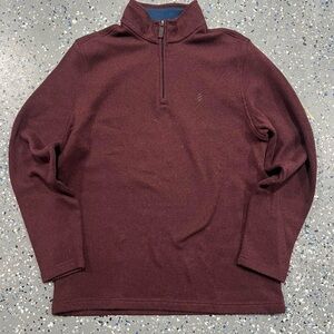 Izod Men's Maroon Zip-Up Sweater